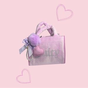 Juicy Couture Y2K Mini Velour Tote Lilac Pink NWT + Accessory’s